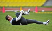 5 September 2011; Republic of Ireland goalkeeper Shay Given stretching during squad training ahead of their EURO 2012 Championship Qualifier against Russia on Tuesday. Republic of Ireland Squad Training, Luzhniki Stadium, Moscow, Russia. Picture credit: David Maher / SPORTSFILE