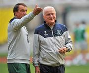 5 September 2011; Republic of Ireland manager Giovanni Trapattoni with his assistant Marco Tardelli during squad training ahead of their EURO 2012 Championship Qualifier against Russia on Tuesday. Republic of Ireland Squad Training, Luzhniki Stadium, Moscow, Russia. Picture credit: David Maher / SPORTSFILE