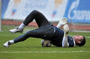 5 September 2011; Republic of Ireland goalkeeper Shay Given stretching during squad training ahead of their EURO 2012 Championship Qualifier against Russia on Tuesday. Republic of Ireland Squad Training, Luzhniki Stadium, Moscow, Russia. Picture credit: David Maher / SPORTSFILE
