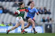 25 March 2017; Martha Carter of Mayo in action against Carla Rowe of Dublin during the Lidl Ladies Football National League Round 6 match between Dublin and Mayo at Croke Park, in Dublin. Photo by Brendan Moran/Sportsfile