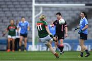25 March 2017; Cora Staunton of Mayo kicks the winning point during the Lidl Ladies Football National League Round 6 match between Dublin and Mayo at Croke Park, in Dublin. Photo by Brendan Moran/Sportsfile