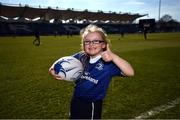 25 March 2017; Leinster matchday mascot Emily McCabe ahead of the Guinness PRO12 Round 18 game between Leinster and Cardiff Blues at RDS Arena in Ballsbridge, Dublin. Photo by Stephen McCarthy/Sportsfile