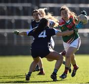 26 March 2017; Kirsty Crotty Ryan of Loreto, Clonmel in action against Aoife Moran of St. Josephs, Rochortbridge during the Lidl All Ireland PPS Senior B Championship Final match between Loreto Clonmel and St. Josephs Secondary School Rochortbridge at O'Moore Park in Portlaoise. Photo by Seb Daly/Sportsfile