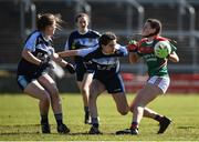26 March 2017; Ava Fennessy of Loreto, Clonmel in action against Jade McKeogh, left, and Aoife O’Malley of St. Josephs, Rochortbridge during the Lidl All Ireland PPS Senior B Championship Final match between Loreto Clonmel and St. Josephs Secondary School Rochortbridge at O'Moore Park in Portlaoise. Photo by Seb Daly/Sportsfile