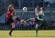 26 March 2017; Sara Cogley of Cregmore Claregalway FC in action against Lara Phipps of Kilmore Celtic during the FAI Women's U14 Cup Final match between Cregmore Claregalway and Kilmore Celtic at Eamon Deacy Park in Galway. Photo by David Maher/Sportsfile