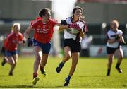 26 March 2017; Muireann O’Connell of Presentation, Thurles in action against Sinéad Quigley of Holy Faith, Clontarf during the Lidl All Ireland PPS Senior C Championship Final match between Presentation S.S and Holy Faith S.S at O'Moore Park in Portlaoise. Photo by Seb Daly/Sportsfile