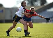 26 March 2017; Niamh Ryan of Presentation, Thurles in action against Roisín Troy of Holy Faith, Clontarf during the Lidl All Ireland PPS Senior C Championship Final match between Presentation S.S and Holy Faith S.S at O'Moore Park in Portlaoise. Photo by Seb Daly/Sportsfile