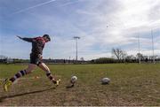 26 March 2017; Ivan Poole out-half for Enniscorthy, warms up before the match against Wicklow during the Leinster Provincial Towns Cup Quarter-Final match between Enniscorthy and Wicklow at Enniscorthy RFC in Co. Wexford. Photo by Matt Browne/Sportsfile