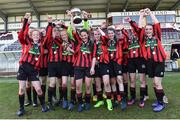 26 March 2017; Players of Cregmore Claregalway celebrate at the end of the FAI Women's U14 Cup Final match between Cregmore Claregalway and Kilmore Celtic at Eamon Deacy Park in Galway. Photo by David Maher/Sportsfile