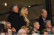 24 March 2017; FAI Chief Executive John Delaney with his partner Emma English, and Irish Minister for Transport, Tourism and Sport, Shane Ross during the FIFA World Cup Qualifier Group D match between Republic of Ireland and Wales at the Aviva Stadium in Dublin. Photo by Ramsey Cardy/Sportsfile