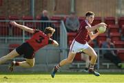 26 March 2017; Barry McHugh of Galway in action against Brendan McArdle of Down during the Allianz Football League Division 2 Round 6 match between Down and Galway at Páirc Esler in Newry. Photo by David Fitzgerald/Sportsfile