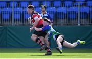 26 March 2017; Dylan Delamere of Wicklow is tackled by Cillian Tomkins of Gorey during the Leinster Under 17 Youth Premier League Final between Gorey and Wicklow at Donnybrook Stadium in Dublin. Photo by Ramsey Cardy/Sportsfile