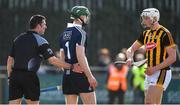 26 March 2017; Referee Paud O'Dwyer seperates Gary Maguire of Dublin and Liam Blanchfield of Kilkenny before issueing Maguire with a straight red card during the Allianz Hurling League Division 1A Round 5 match between Dublin and Kilkenny at Parnell Park in Dublin. Photo by Brendan Moran/Sportsfile
