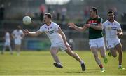 26 March 2017; Niall Sludden of Tyrone in action against Keith Higgins of Mayo during the Allianz Football League Division 1 Round 6 match between Tyrone and Mayo at Healy Park in Omagh. Photo by Oliver McVeigh/Sportsfile