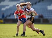 26 March 2017; Maire Creedon of Presentation, Thurles in action against Hannah Leahy of Holy Faith, Clontarf during the Lidl All Ireland PPS Senior C Championship Final match between Presentation S.S and Holy Faith S.S at O'Moore Park in Portlaoise. Photo by Seb Daly/Sportsfile