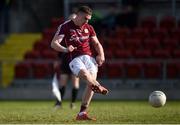 26 March 2017; Eamon Brannigan of Galway scores his side's first goal from a penalty during the Allianz Football League Division 2 Round 6 match between Down and Galway at Páirc Esler in Newry. Photo by David Fitzgerald/Sportsfile