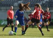 26 March 2017; Carla McManus of Peamount United FC in action against Caitlin Quinn of Cregmore Claregalway FC during the FAI Women's U18 Cup Final match between Cregmore Claregalway and Peamount United FC at Eamon Deacy Park in Galway. Photo by David Maher/Sportsfile