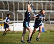 26 March 2017; Ruth O’Connor of St. Josephs, Rochortbridge, centre, celebrates her side's second goal, scored by teammate Hannah Core, during the Lidl All Ireland PPS Senior B Championship Final match between Loreto Clonmel and St. Josephs Secondary School Rochortbridge at O'Moore Park in Portlaoise. Photo by Seb Daly/Sportsfile