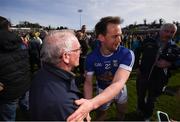 26 March 2017; Sean Johnston of Cavan is congratulated by a supporter following the Allianz Football League Division 1 Round 6 match between Cavan and Kerry at Kingspan Breffni Park in Cavan. Photo by Stephen McCarthy/Sportsfile