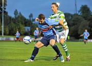 5 September 2011; Sean Harding, UCD, in action against Billy Dennehy, Shamrock Rovers. FAI Ford Cup Fourth Round Replay, UCD v Shamrock Rovers, The UCD Bowl, Belfield, Dublin. Picture credit: Barry Cregg / SPORTSFILE