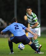 5 September 2011; Billy Dennehy, Shamrock Rovers, in action against Sean Harding, UCD. FAI Ford Cup Fourth Round Replay, UCD v Shamrock Rovers, The UCD Bowl, Belfield, Dublin. Picture credit: Barry Cregg / SPORTSFILE