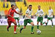 6 September 2011; Robbie Keane, Republic of Ireland, in action against Roman Shirokov, Russia. EURO 2012 Championship Qualifier, Russia v Republic of Ireland, Luzhniki Stadium, Moscow, Russia. Picture credit: David Maher / SPORTSFILE