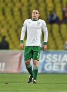 6 September 2011; Republic of Ireland's Richard Dunne, wearing a replacement jersey with his number written on it, during the game. EURO 2012 Championship Qualifier, Russia v Republic of Ireland, Luzhniki Stadium, Moscow, Russia. Picture credit: David Maher / SPORTSFILE