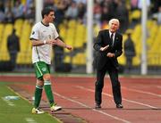6 September 2011; Republic of Ireland manager Giovanni Trapattoni issues instructions to Stephen Ward during the game. EURO 2012 Championship Qualifier, Russia v Republic of Ireland, Luzhniki Stadium, Moscow, Russia. Picture credit: David Maher / SPORTSFILE