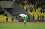 6 September 2011; Republic of Ireland captain Robbie Keane at the end of the game. EURO 2012 Championship Qualifier, Russia v Republic of Ireland, Luzhniki Stadium, Moscow, Russia. Picture credit: David Maher / SPORTSFILE