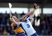 26 March 2017; Tom Devine of Waterford in action against Cian Dillon of Clare during the Allianz Hurling League Division 1A Round 5 match between Clare and Waterford at Cusack Park in Ennis. Photo by Diarmuid Greene/Sportsfile
