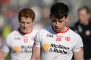 26 March 2017; A disappointed Matthew Donnelly, right, and Peter Harte of Tyrone after the final whistle in the Allianz Football League Division 1 Round 6 match between Tyrone and Mayo at Healy Park in Omagh. Photo by Oliver McVeigh/Sportsfile