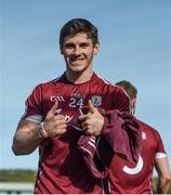 26 March 2017; Shane Walsh of Galway following his side's victory after the Allianz Football League Division 2 Round 6 match between Down and Galway at Páirc Esler in Newry. Photo by David Fitzgerald/Sportsfile