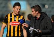 26 March 2017; Walter Walsh of Kilkenny is interviewed by Pauric Lodge of RTE Radio after the Allianz Hurling League Division 1A Round 5 match between Dublin and Kilkenny at Parnell Park in Dublin. Photo by Brendan Moran/Sportsfile