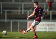 26 March 2017; Eamon Brannigan of Galway scores his side's third goal from a re-bound after a penalty during the Allianz Football League Division 2 Round 6 match between Down and Galway at Páirc Esler in Newry. Photo by David Fitzgerald/Sportsfile