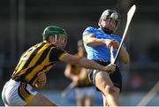 26 March 2017; Donal Burke of Dublin has his shot blocked by Paul Murphy of Kilkenny during the Allianz Hurling League Division 1A Round 5 match between Dublin and Kilkenny at Parnell Park in Dublin. Photo by Brendan Moran/Sportsfile