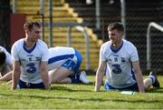 26 March 2017; Pauric Mahony, left, and Brian O'Halloran of Waterford in conversation as they stretch after the Allianz Hurling League Division 1A Round 5 match between Clare and Waterford at Cusack Park in Ennis. Photo by Diarmuid Greene/Sportsfile