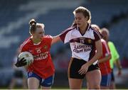 26 March 2017; Hannah Leahy of Holy Faith, Clontarf in action against Maire Creedon of Presentation, Thurles during the Lidl All Ireland PPS Senior C Championship Final match between Presentation S.S and Holy Faith S.S at O'Moore Park in Portlaoise. Photo by Seb Daly/Sportsfile