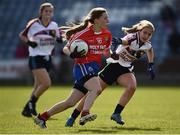 26 March 2017; Aoibhe Bell of Holy Faith, Clontarf in action against Aoife Maher of Presentation, Thurles during the Lidl All Ireland PPS Senior C Championship Final match between Presentation S.S and Holy Faith S.S at O'Moore Park in Portlaoise. Photo by Seb Daly/Sportsfile
