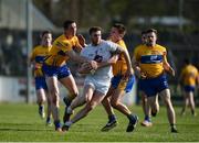 26 March 2017; Johnny Byrne of Kildare in action against Cathal O'Connor, left, and Liam Markham of Clare during the Allianz Football League Division 2 Round 6 match between Kildare and Clare at St Conleth's Park in Newbridge. Photo by Daire Brennan/Sportsfile