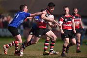 26 March 2017; Ben Armstrong of Wicklow is tackled by Evan Lett of Enniscorthy during the Leinster Provincial Towns Cup Quarter-Final match between Enniscorthy and Wicklow at Enniscorthy RFC in Co. Wexford. Photo by Matt Browne/Sportsfile