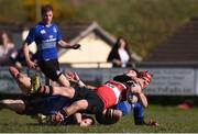 26 March 2017; Paddy Cullen of Wicklow is tackled by Ross Barbour and Ivan Jacob of Enniscorthy during the Leinster Provincial Towns Cup Quarter-Final match between Enniscorthy and Wicklow at Enniscorthy RFC in Co. Wexford. Photo by Matt Browne/Sportsfile