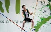 26 March 2017; Shane Martin of Ballymena and Antrim AC, Co Antrim, competing in the U19 Men's Pole Vault event during the Irish Life Health Juvenile Indoor Championships 2017 day 2 at the AIT International Arena in Athlone, Co. Westmeath. Photo by Sam Barnes/Sportsfile