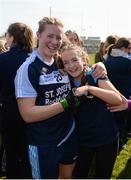 26 March 2017; Niamh Fogarty of St. Josephs, Rochortbridge, left, celebrates with teammate Caitlin Rooney following their side's victory during the Lidl All Ireland PPS Senior B Championship Final match between Loreto Clonmel and St. Josephs Secondary School Rochortbridge at O'Moore Park in Portlaoise. Photo by Seb Daly/Sportsfile