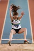 26 March 2017; Lauren O'Leary of Emerald AC, Co Limerick, competing in the U17 Women's Long Jump event during the Irish Life Health Juvenile Indoor Championships 2017 day 2 at the AIT International Arena in Athlone, Co. Westmeath. Photo by Sam Barnes/Sportsfile