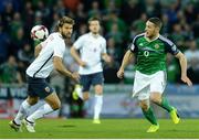 26 March 2017; Håvard Nordtveit of Norway in action against Conor Washington of Northern Ireland during the FIFA World Cup Qualifer Group C match between Northern Ireland and Norway at Windsor Park in Belfast. Photo by Oliver McVeigh/Sportsfile