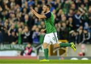 26 March 2017; Conor Washington of Northern Ireland celebrates after scoring his side's second goal during the FIFA World Cup Qualifer Group C match between Northern Ireland and Norway at Windsor Park in Belfast. Photo by Oliver McVeigh/Sportsfile