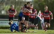26 March 2017; Ben Porter of Wicklow is tackled by Davie Murphy of Enniscorthy during the Leinster Provincial Towns Cup Quarter-Final match between Enniscorthy and Wicklow at Enniscorthy RFC in Co. Wexford. Photo by Matt Browne/Sportsfile