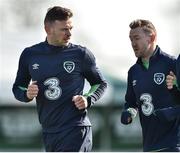 27 March 2017; Andy Boyle, left, and Aiden McGeady of the Republic of Ireland during squad training at FAI National Training Centre, in Abbotstown, Co. Dublin. Photo by David Maher/Sportsfile