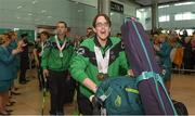 25 March 2017; Team Ireland's Lorraine Whelan, a member of Kilternan Karvers Special Olympics Club, from Delgany, Co. Wicklow, as the Team Ireland returned from the 2017 Special Olympics World Winter Games in Graz, Austria, at Dublin Airport in Dublin. Photo by Ray McManus/Sportsfile