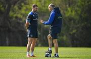 27 March 2017; Fergus McFadden, left, of Leinster with backs coach Girvan Dempsey during a Leinster rugby squad training session at Rosemount, UCD, in Dublin. Photo by Brendan Moran/Sportsfile